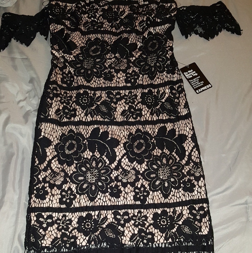 Express black lace dress